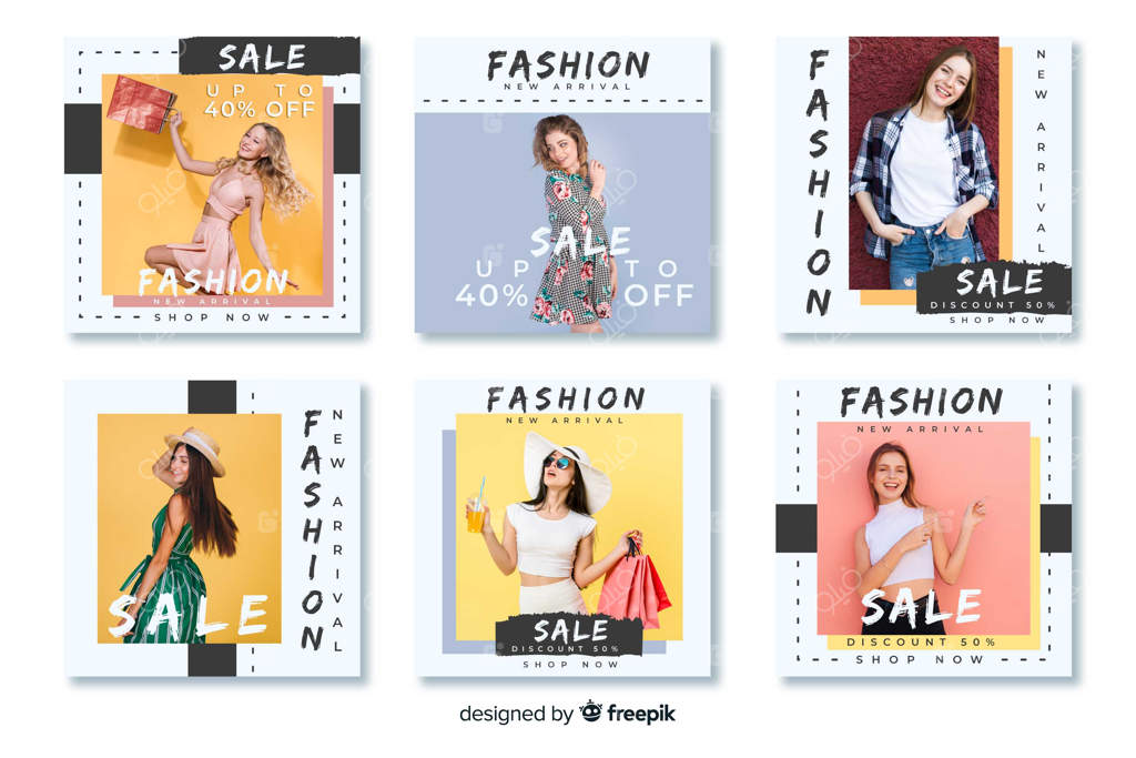 قالب مجموعه پست‌های عکس هندسی اینستاگرام