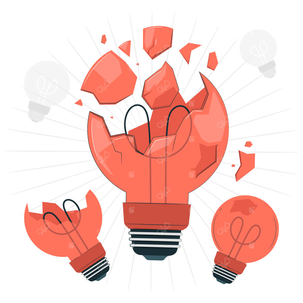 تصویرسازی مفهوم لامپ شکسته