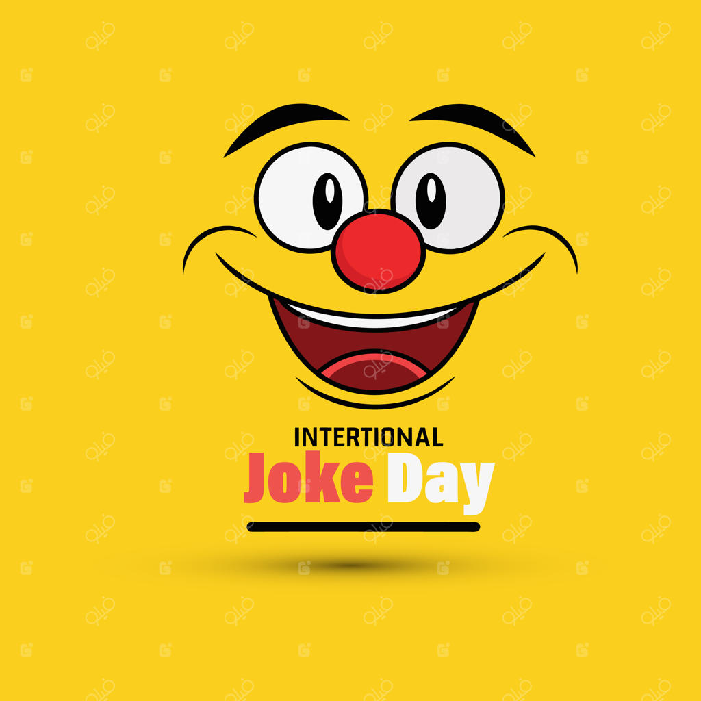 پوستر جشن روز جهانی جوک با صورت دلقک خندان
