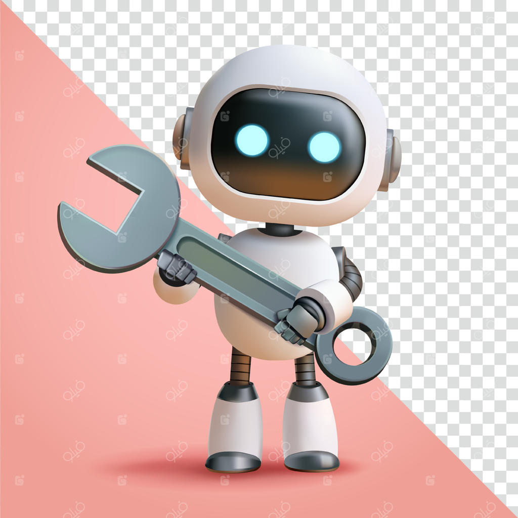 ربات با آچار، سه‌بعدی. مناسب برای امنیت، تنظیمات و تعمیرات