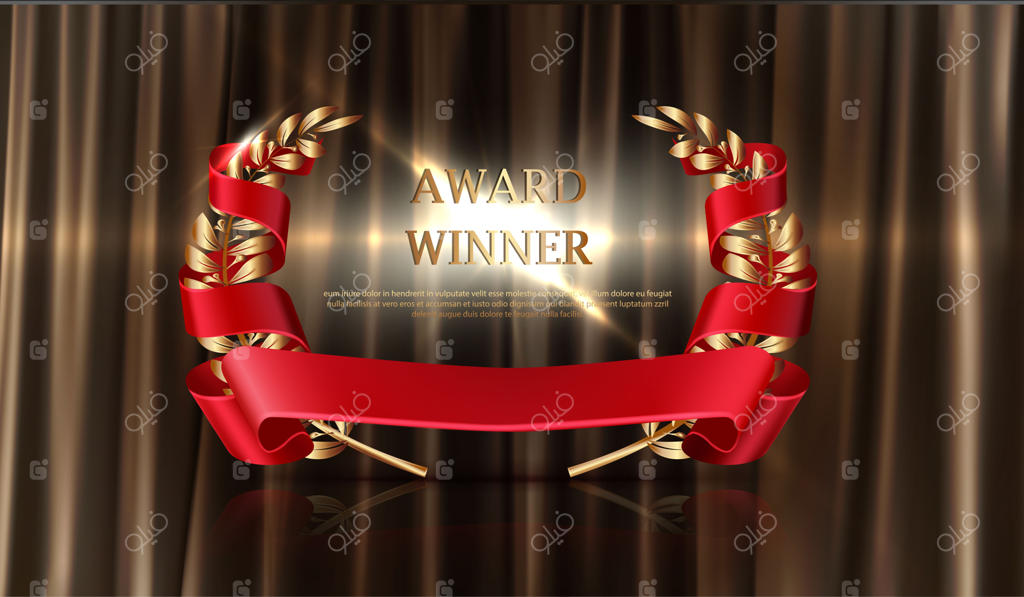 مراسم نامزدی برنده جایزه وکتور در پس‌زمینه طلایی