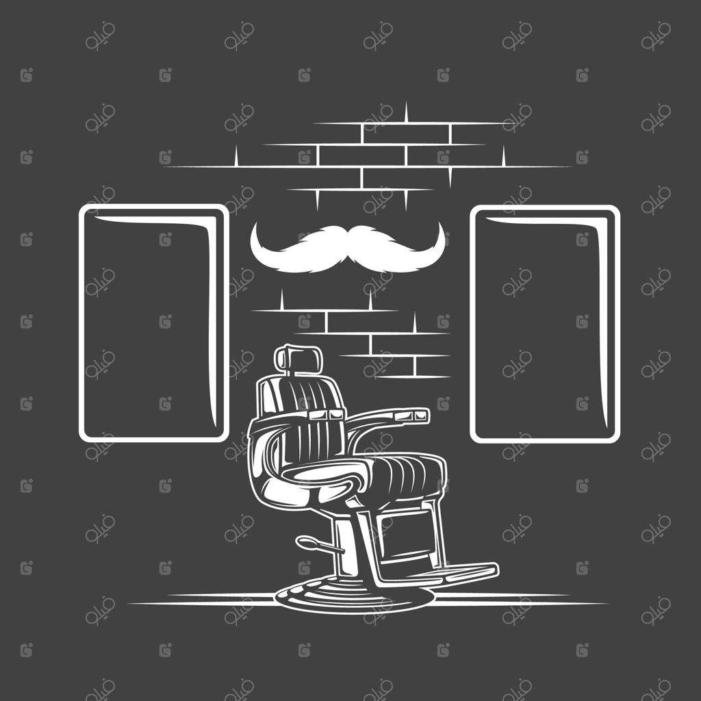 صندلی آرایشگاه در پس‌زمینه سیاه