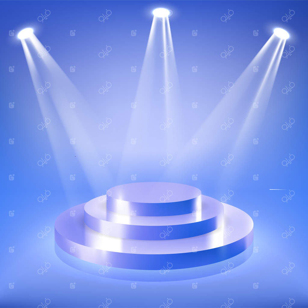 صحنه سخنرانی در نور نئون آبی