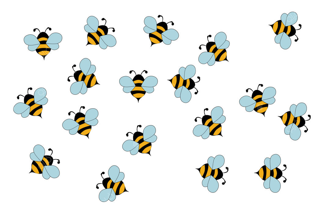 زنبور عسل با بال، نماد زنبوری که عسل یا شهد شیرین تولید می‌کند. زنبورداری و تولید عسل در مزرعه سنتی. به سبک ساده.