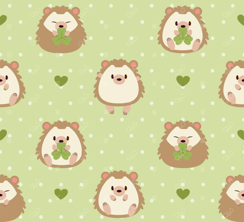 پترن زیبا از جوجه‌تیغی و چمن در باغ.