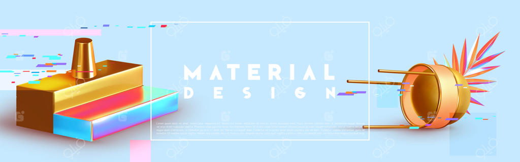 طراحی مینیمالیستی پس‌زمینه انتزاعی با اشکال سه‌بعدی. رندر واقعی از اشیا. پوستر طراحی خلاقانه، تصویرسازی مدرن و مد روز.