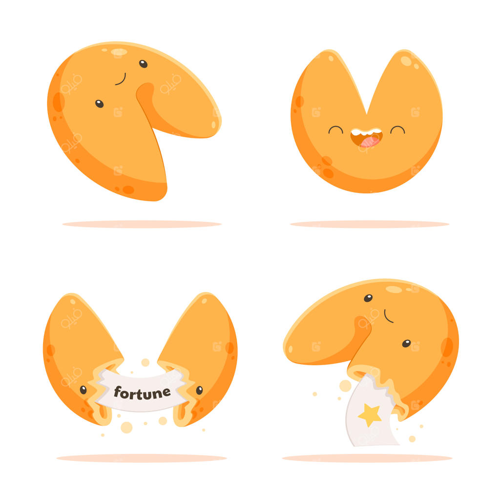 مجموعه طراحی دستی شیرینی شانس به سبک ساده