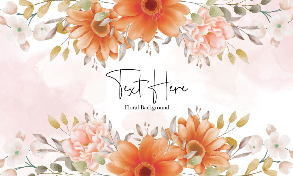 پس‌زمینه زیبا با طرح‌های آبرنگی گل‌ها
