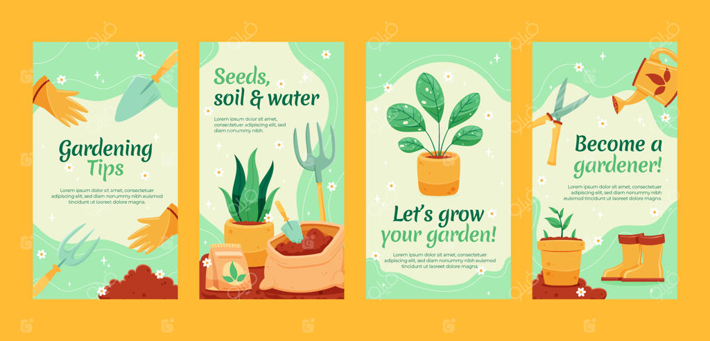 مجموعه استوری‌های اینستاگرام در مورد باغبانی و کشت و کار