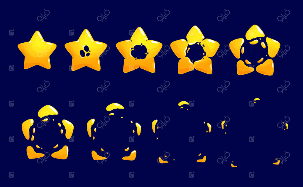 انیمیشن کاراکتر ستاره طلایی کارتونی