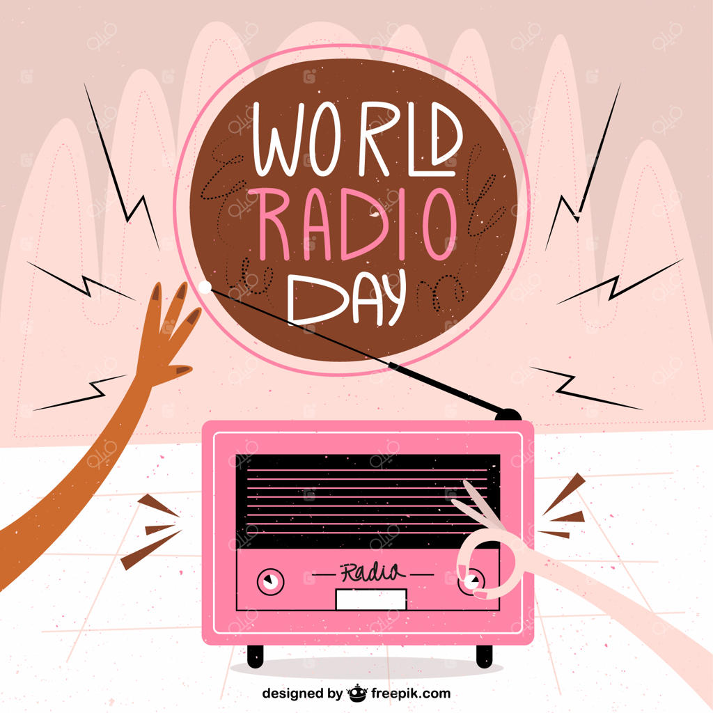 پس‌زمینه رادیویی صورتی به سبک وینتیج