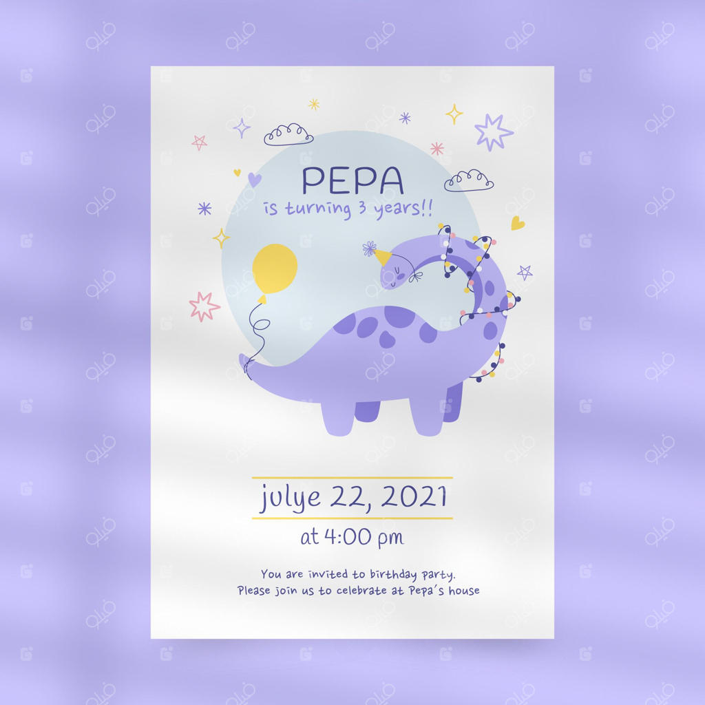 الگوی دعوت‌نامه جشن تولد دایناسور دست‌ساز