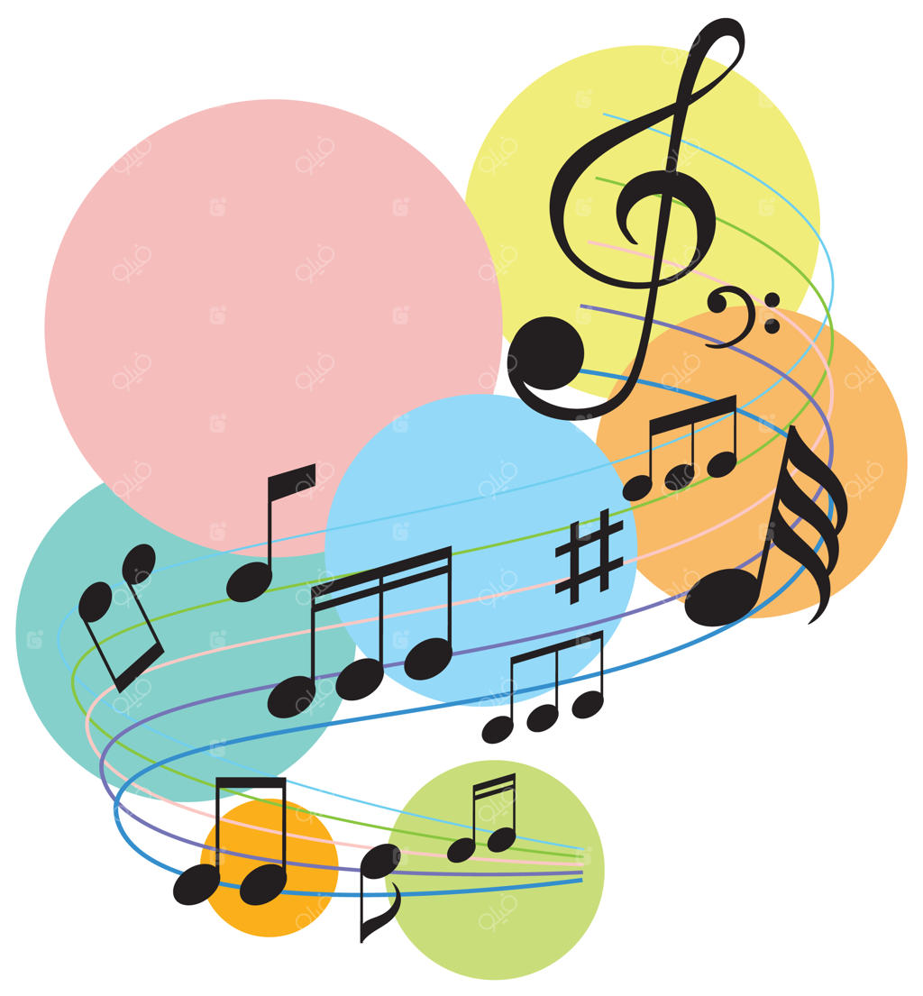 نت‌ها و نمادهای موسیقی رنگارنگ