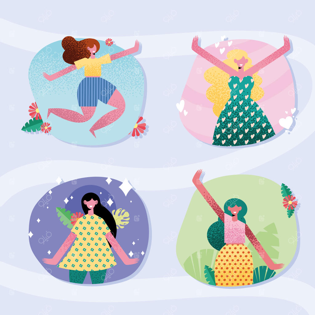 طراحی چهار دختر