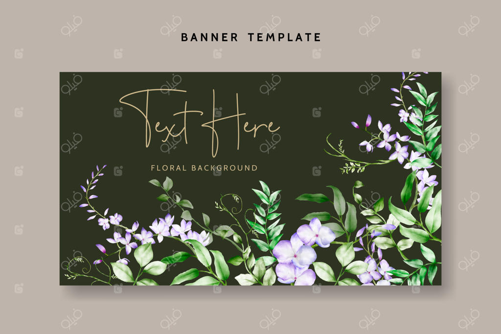 پترن پس‌زمینه شیک با گل‌های بنفش