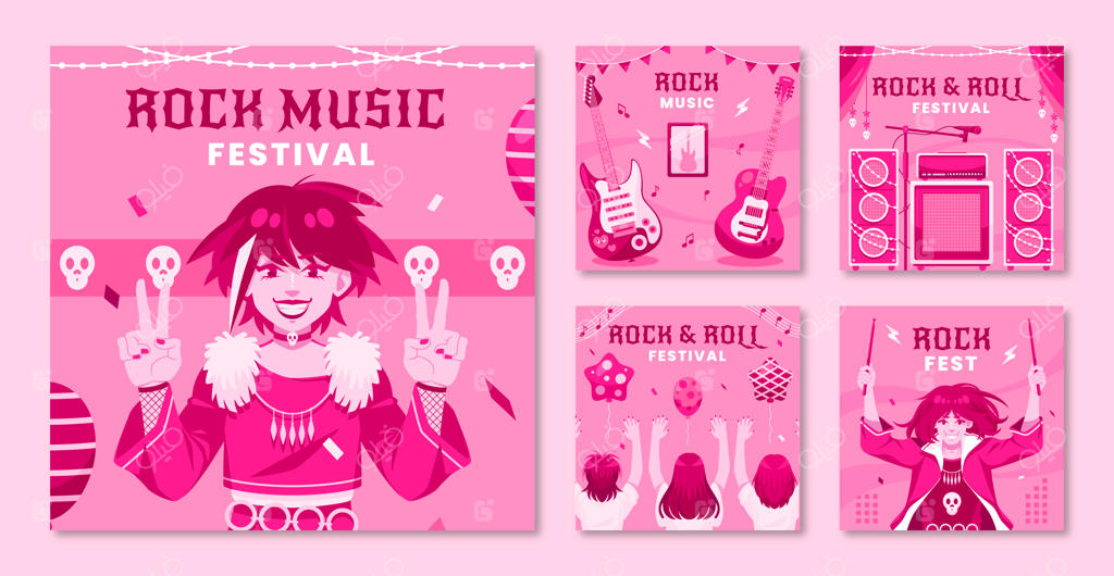 پست اینستاگرام با طراحی دستی و صورتی پررنگ