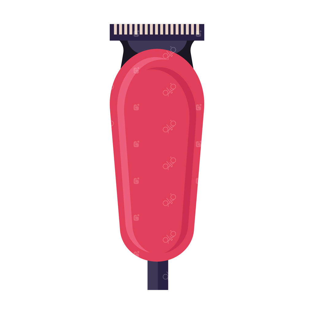 ماشین اصلاح برقی در طراحی تخت. ریش‌تراش حرفه‌ای. تصویر مجزا.