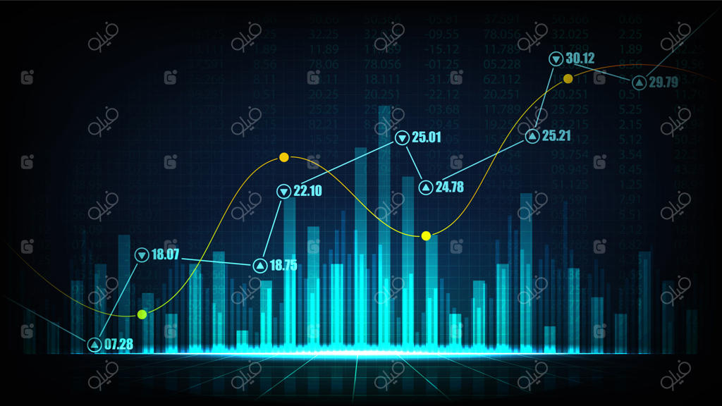 طرح گرافیکی نمودار بازار بورس یا معاملات فارکس