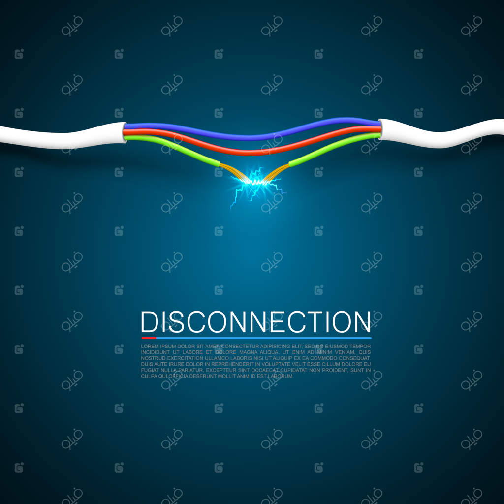 پوشش هنری قطع کابل - طرح وکتور