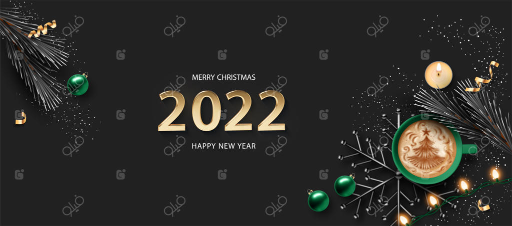 بنر واقع‌گرایانه کریسمس و سال نو 2022