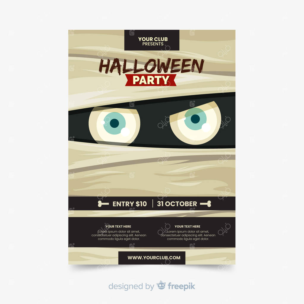 قالب پوستر جشن هالووین با طراحی ساده