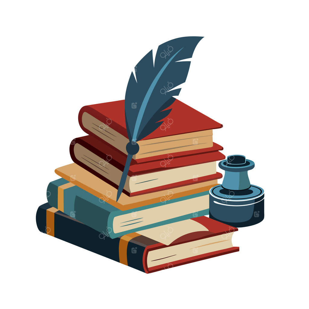 تصویرسازی طراحی تخت از یک دسته کتاب