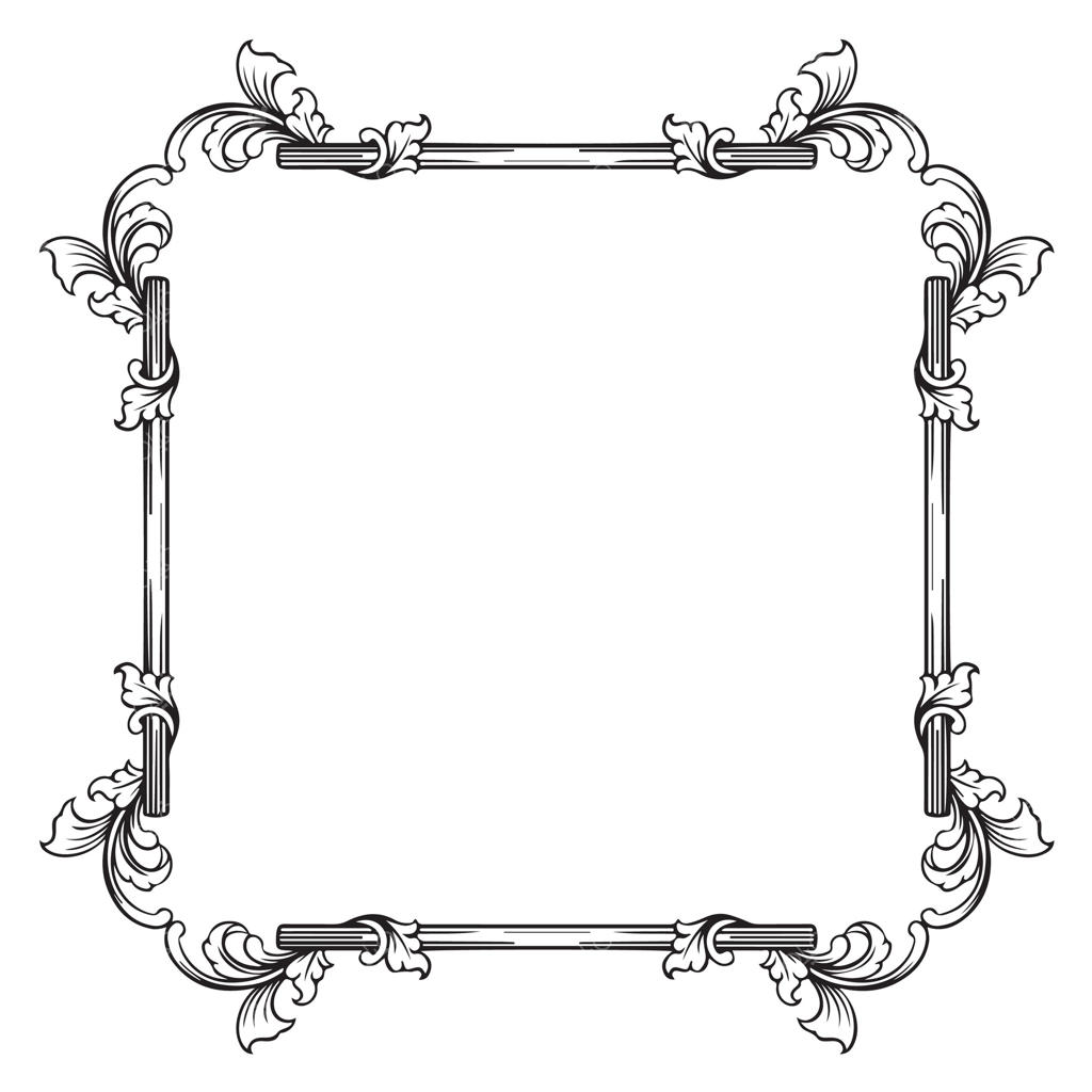 قاب تزیینی آنتیک با نقش و نگار گل‌ها به سبک باروک