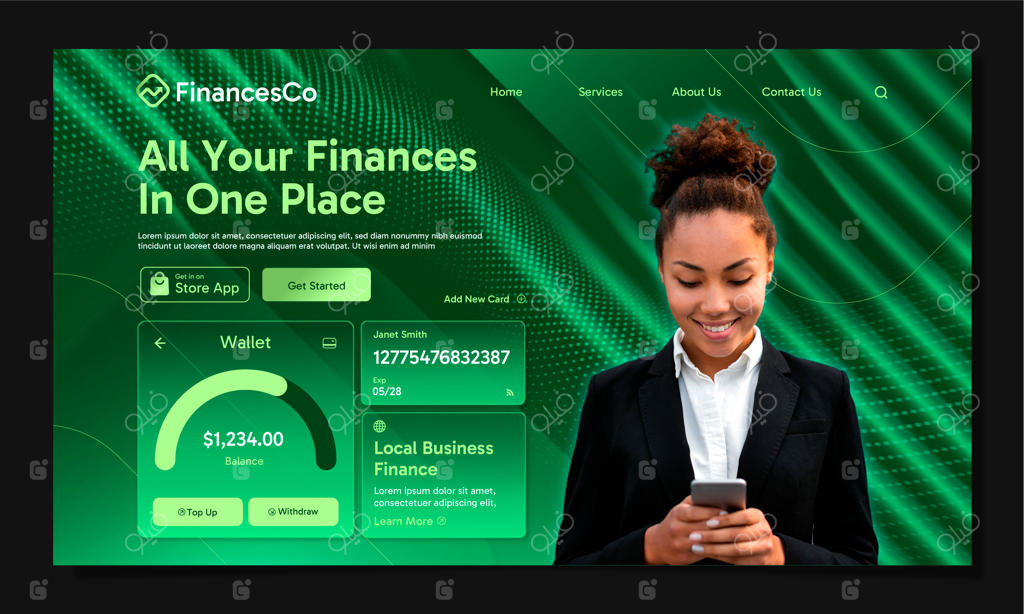 صفحه فرود گرادیانت فاینانس