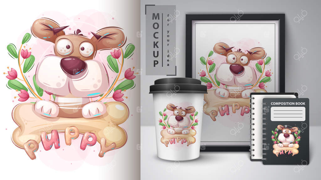 پوستر و محصولات تجاری سگ با استخوان