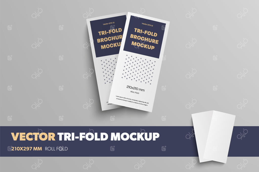 پترن بروشور سه‌لتی استاندارد با سایه‌های واقعی برای سفرهای کاری