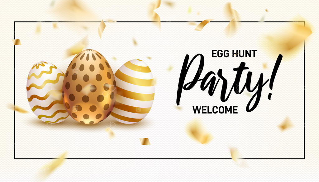 تخم‌مرغ‌های رنگی عید پاک و کاغذهای رنگی طلایی