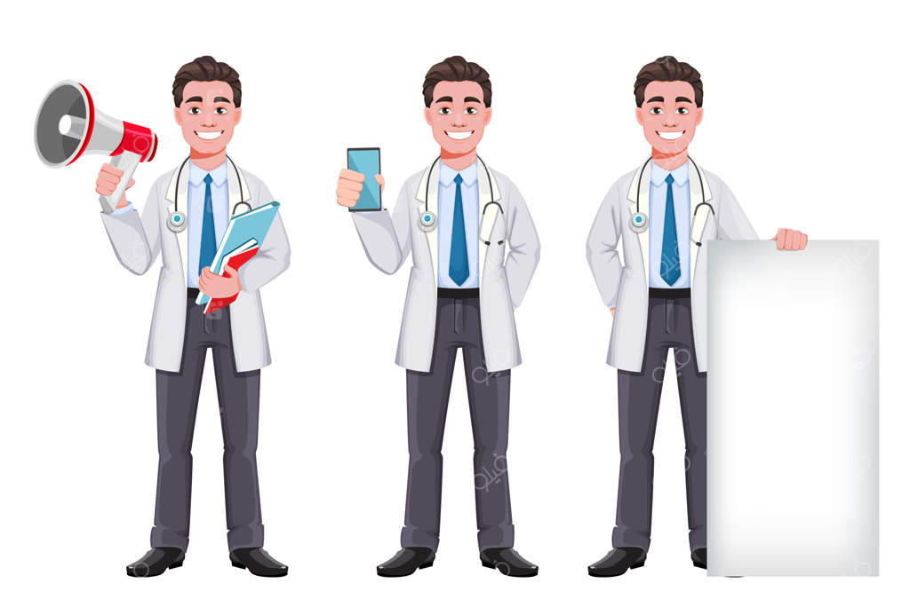 شخصیت کارتونی دکتر در سه حالت مختلف