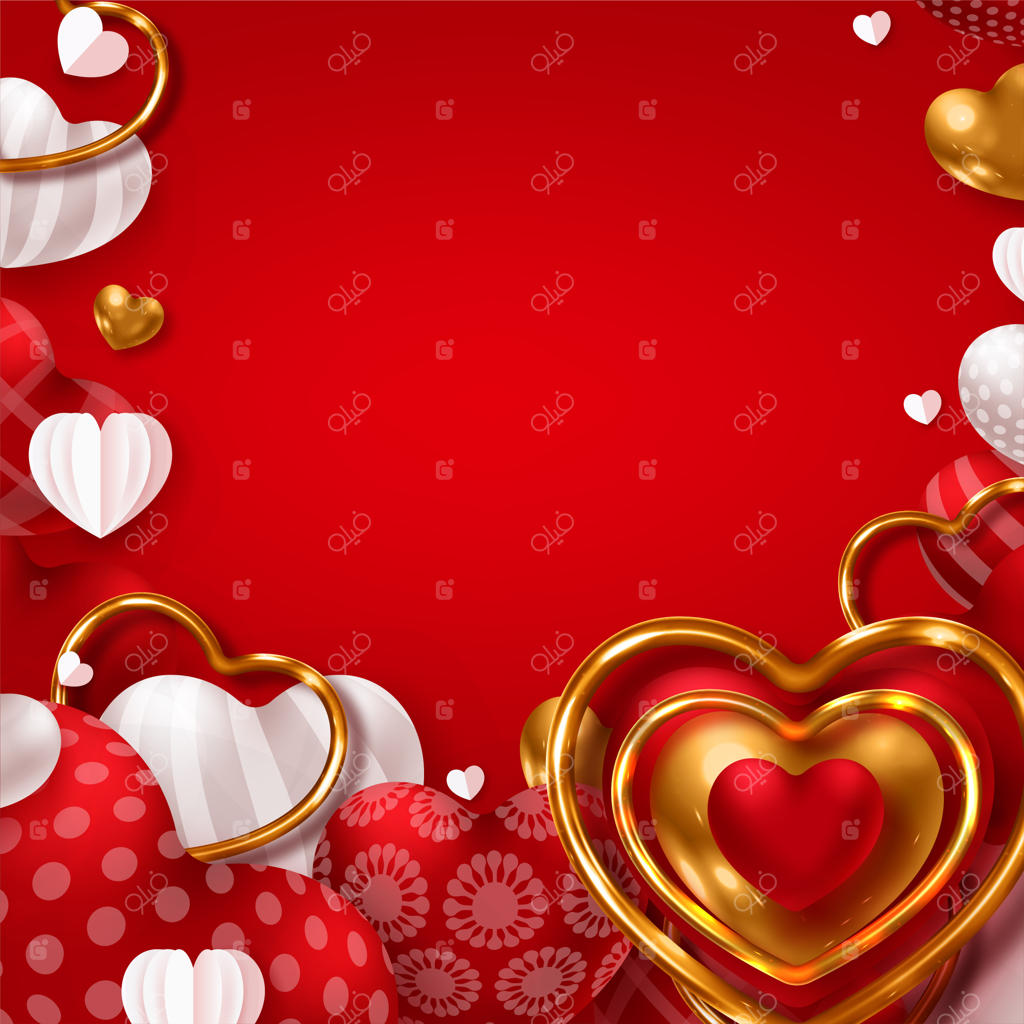 کارت تبریک ولنتاین با طرح قلب بادکنکی