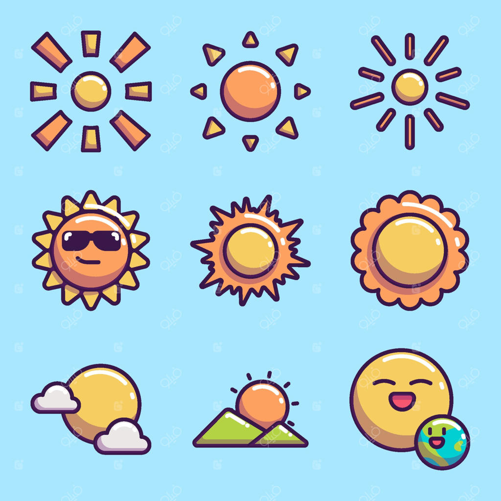 مجموعه آیکون خورشید