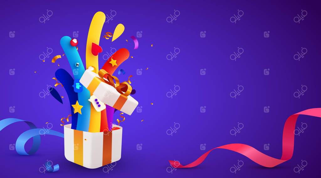 باز شدن جعبه هدیه؛ انفجار رنگارنگ برای کریسمس، تولد یا سال نو