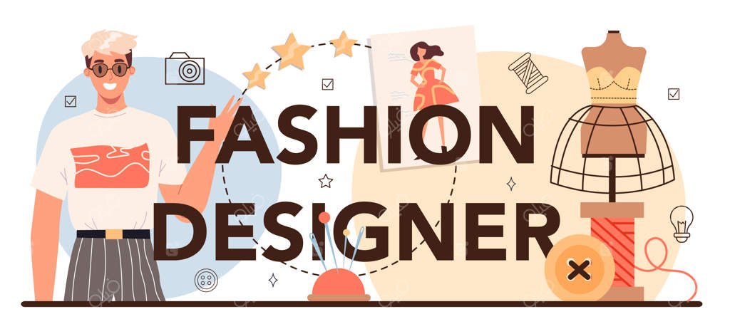 طراح مد - تیتر تایپوگرافی خیاط حرفه‌ای: دوخت و اندازه‌گیری لباس‌ها، خیاط با ماشین دوخت قدرتمند - تصویرسازی وکتور تخت