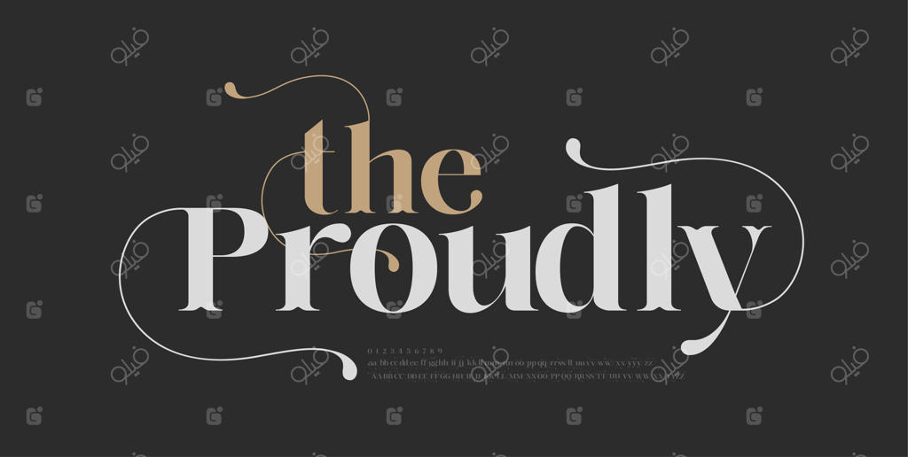 فونت‌های الفبای زیبا: تایپوگرافی لوکس با حروف سریف برای لوگوهای دکوری، عروسی و طراحی‌های قدیمی و کلاسیک