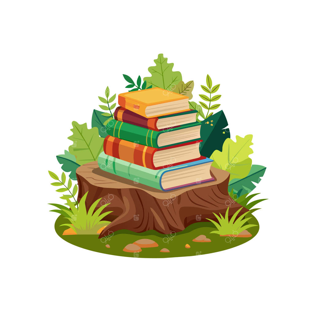 مفهوم تصویرسازی وکتوری انباشت کتاب‌ها