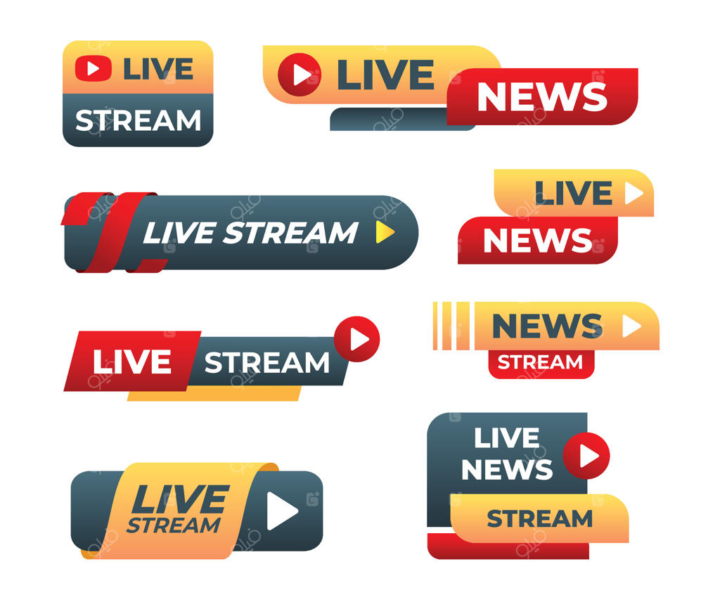 مجموعه بنرهای پخش زنده، قالب زیرنویس برای بنرهای تلویزیون، نوارهای خبری و ورزشی زنده، استریم و پخش، برنامه‌های تلویزیونی، فیلم‌ها و اجرای زنده