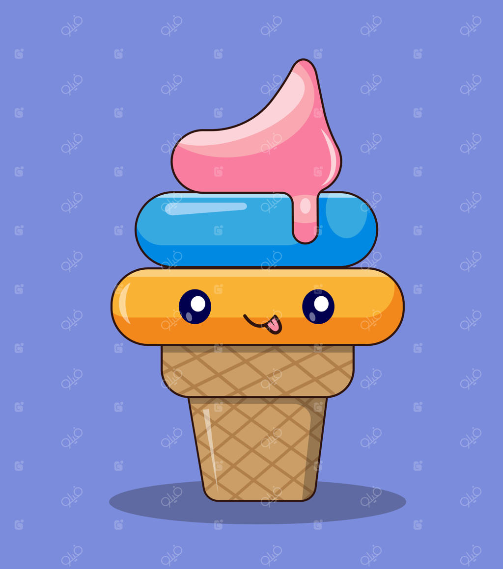 تصویر وکتور بامزه بستنی