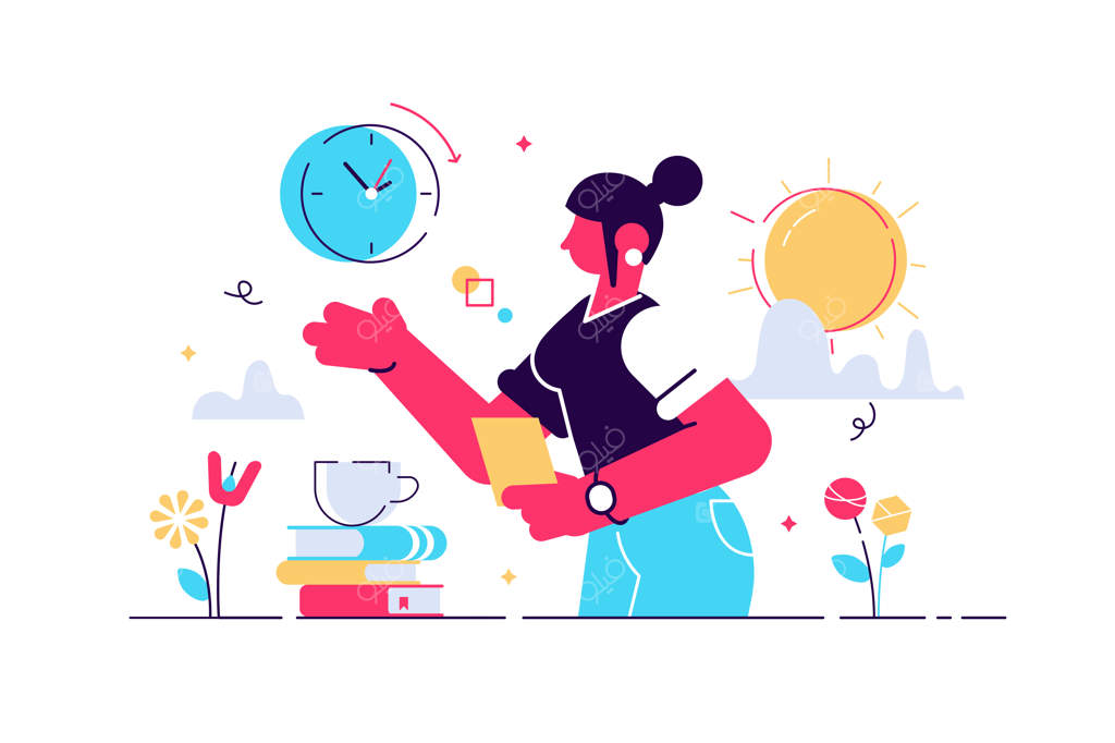 تصویر ساعت زیستی: مفهوم افراد کوچک بدون فرزند و در حال پیر شدن.