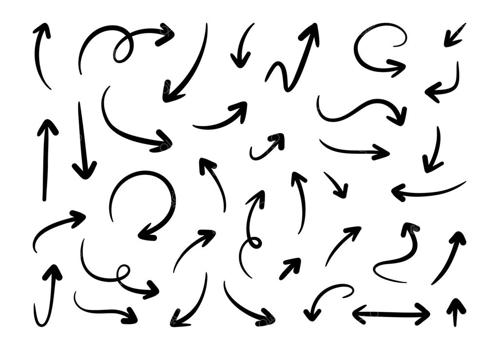 مجموعه‌ای از فلش‌های دستی برای طراحی بصری. مجموعه‌ای متنوع از سبک‌های مختلف فلش‌های دستی، شامل خمیده، حلقه‌ای، ضخیم و مارپیچ. مناسب برای استفاده در ارائه‌ها، اینفوگرافیک‌ها و طراحی گرافیکی.