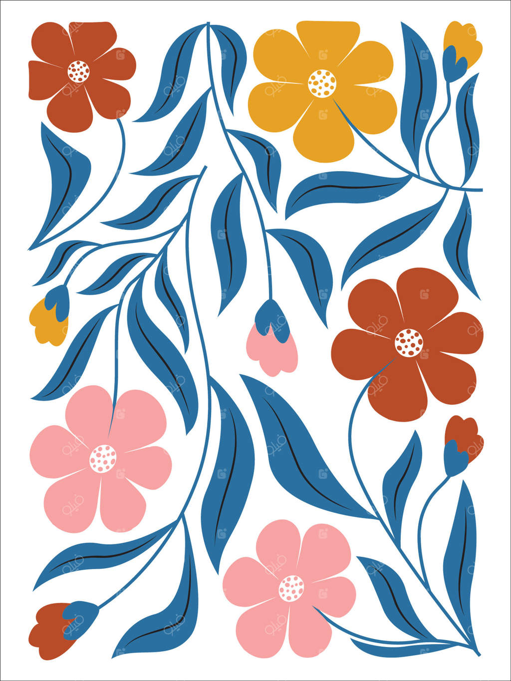 تصویر انتزاعی با الهام از باغ‌های نوستالژیک