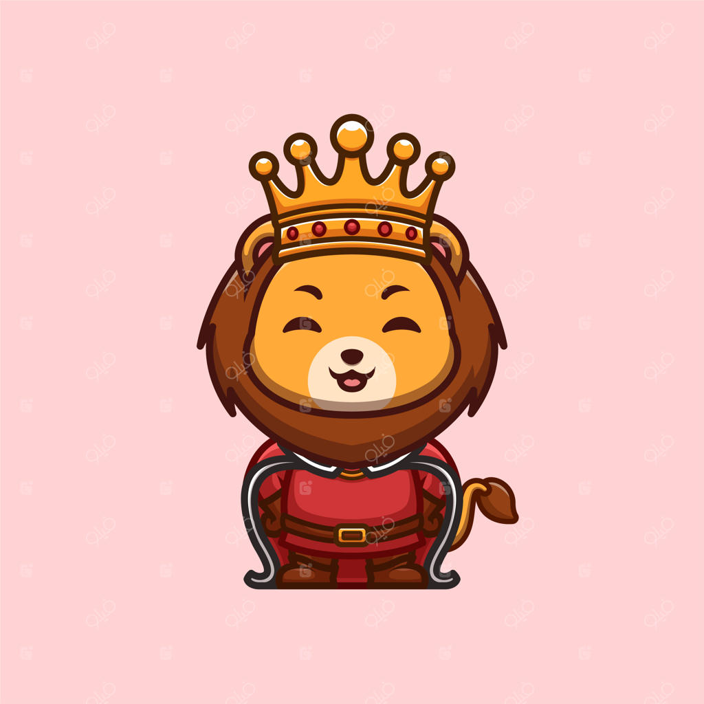 لوگوی مسکوت شیر پادشاه کارتونی، بامزه و خلاقانه