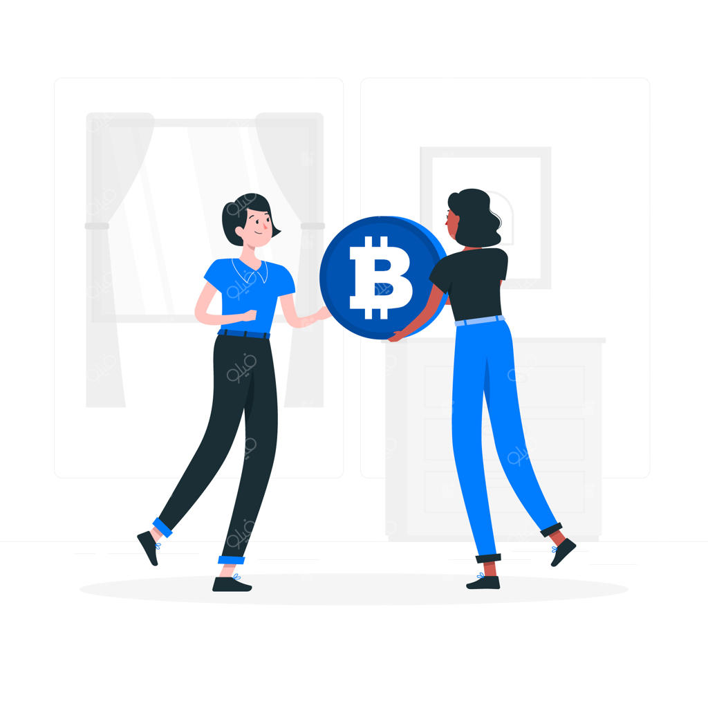 تصویرسازی مفهوم همتا به همتای بیت‌کوین