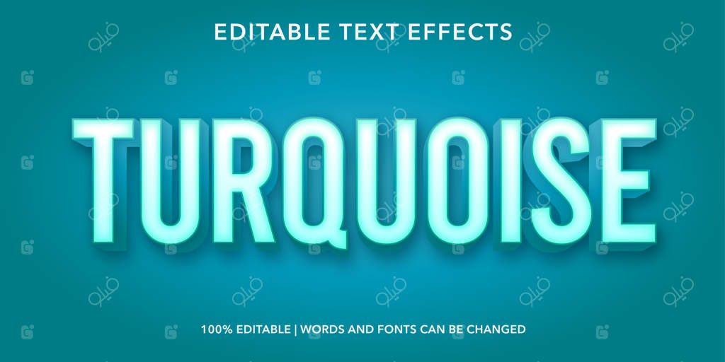 قدرت فیروزه‌ای: افکت متنی سه‌بعدی قابل ویرایش