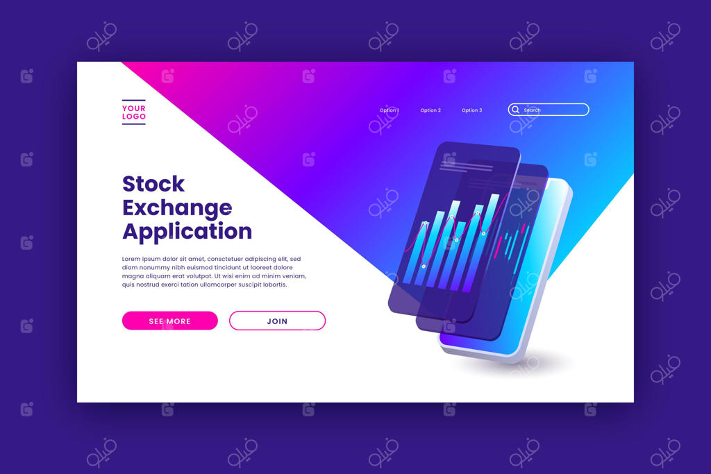 قالب صفحه فرود برای پلتفرم بورس