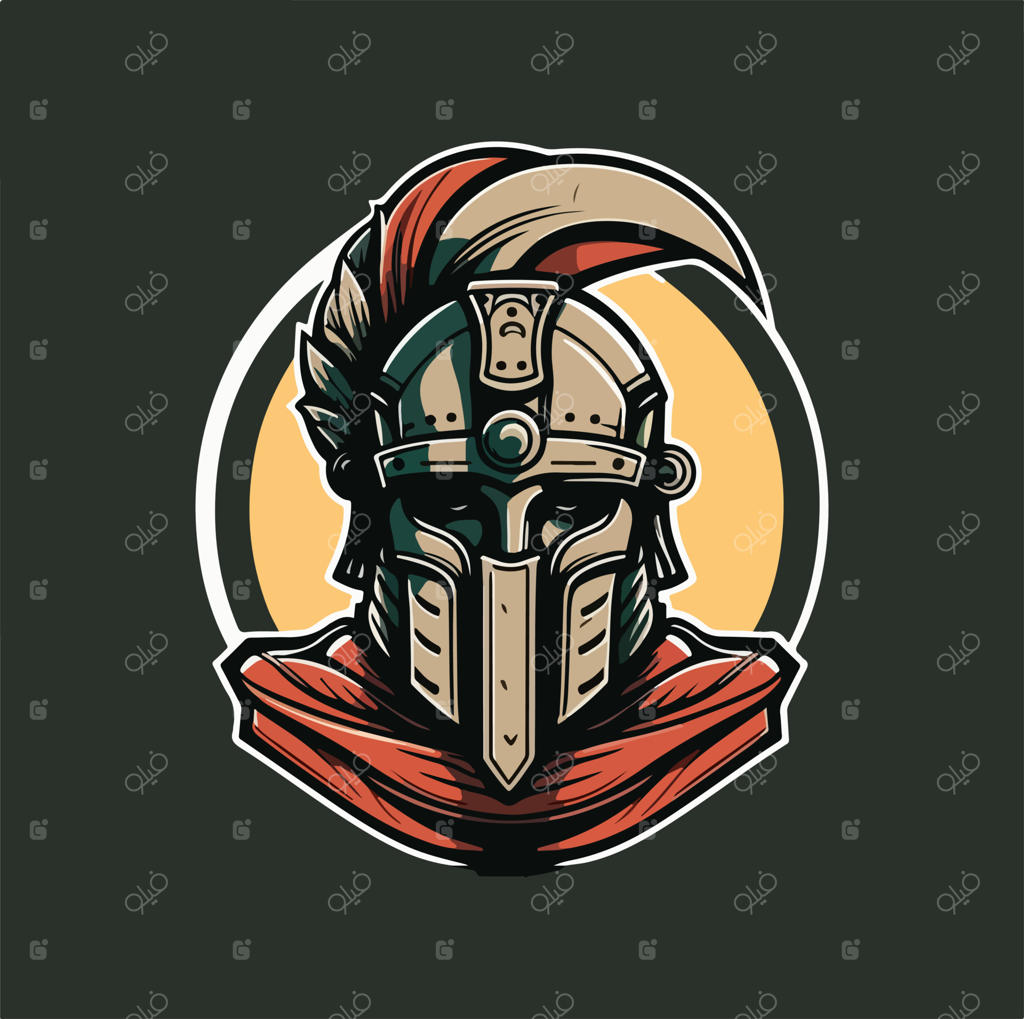 تصویرسازی وکتور لوگوی مسکات اسپارتان قدرتمند EPS10