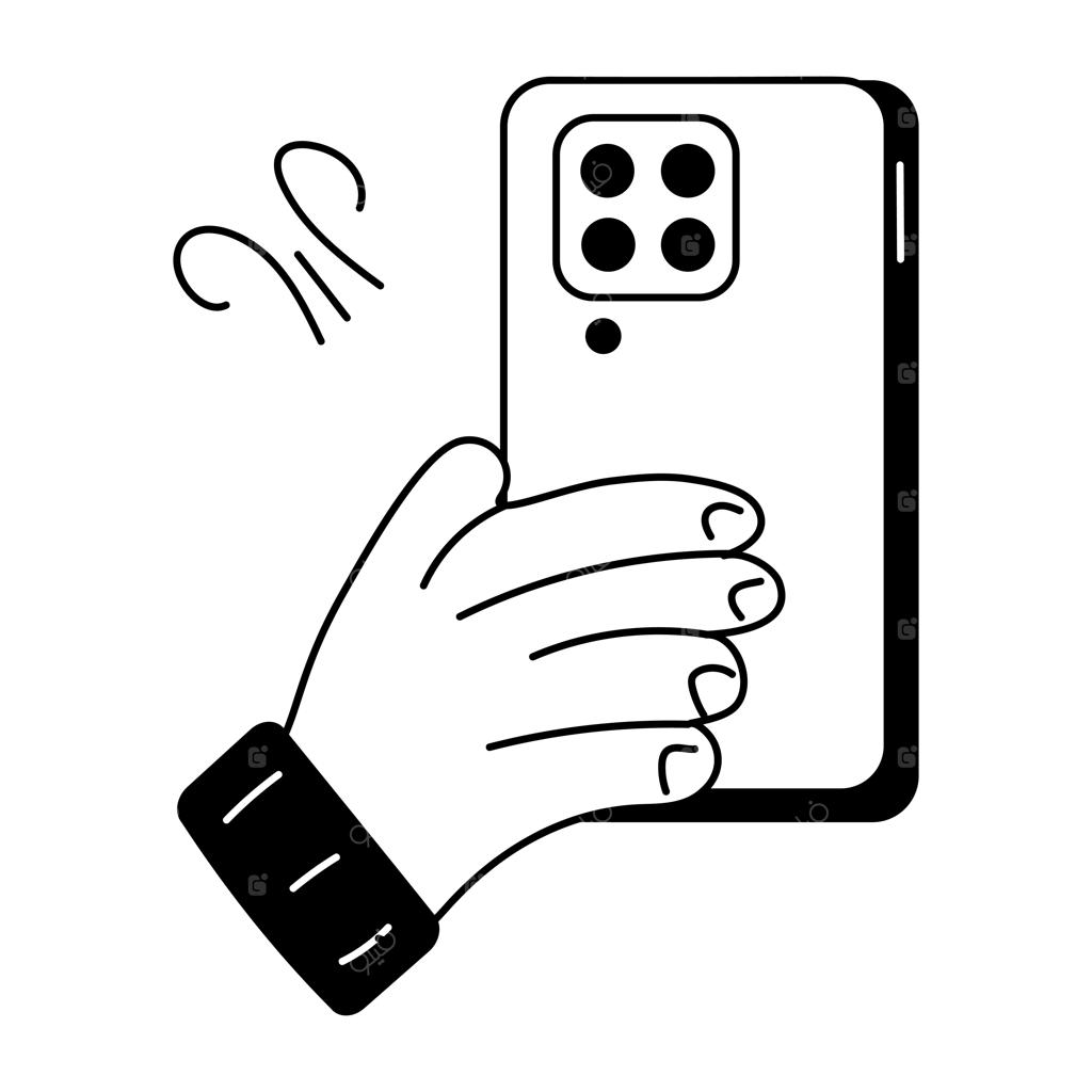 آیکون طرح دستی پشت موبایل