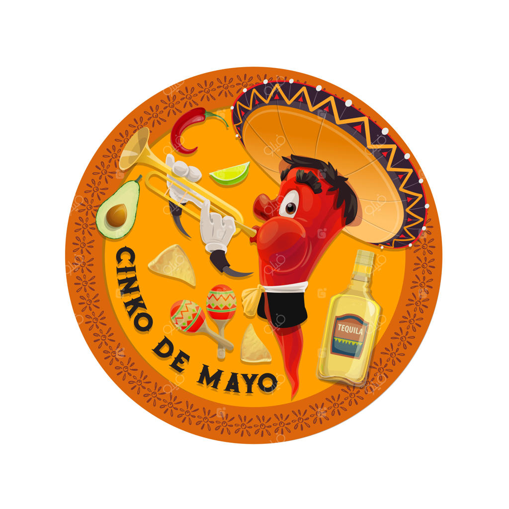 ماریاچی هالاپینو با کلاه مکزیکی و نواختن ترومپت